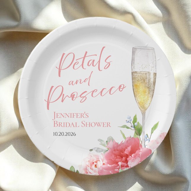 Assiettes En Carton Pétales et Prosecco | Réception de mariage dans un (Créateur téléchargé)