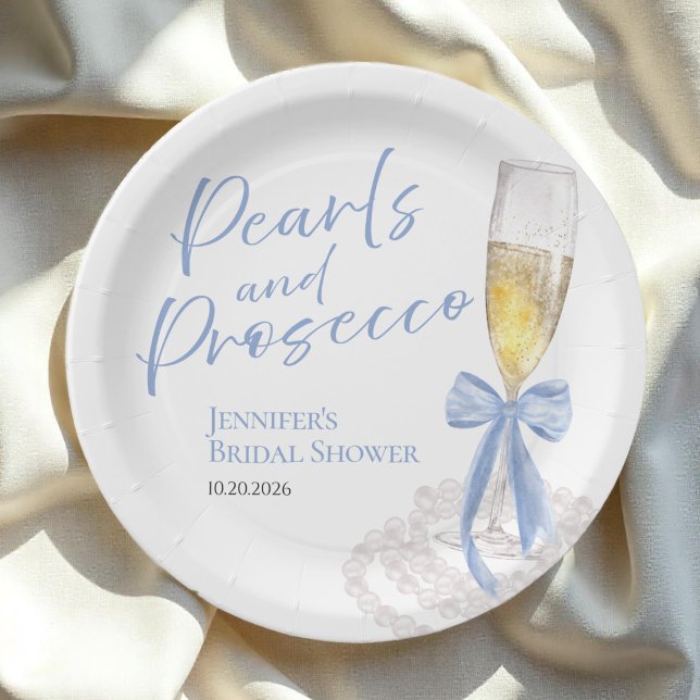Assiettes En Carton Pétales et Prosecco | Shower de mariage aquarelle  (Créateur téléchargé)