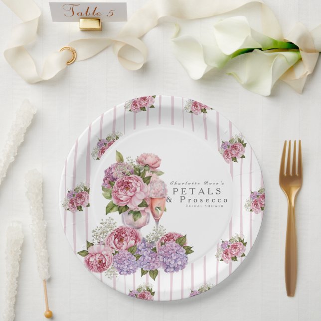 Assiettes En Carton Pétales & Procuco Floral (Mariage)