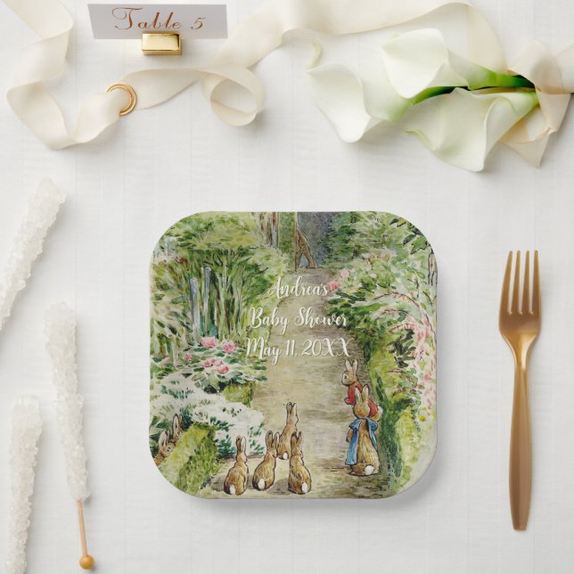Assiettes En Carton Peter le Baby shower du jardin du lapin (Mariage)