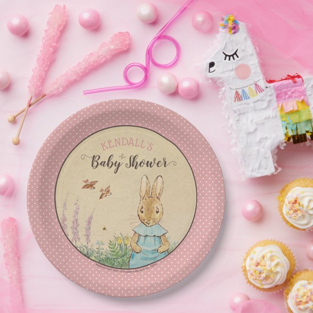 Assiettes En Carton Peter Rabbit | Baby shower fille (Fête)