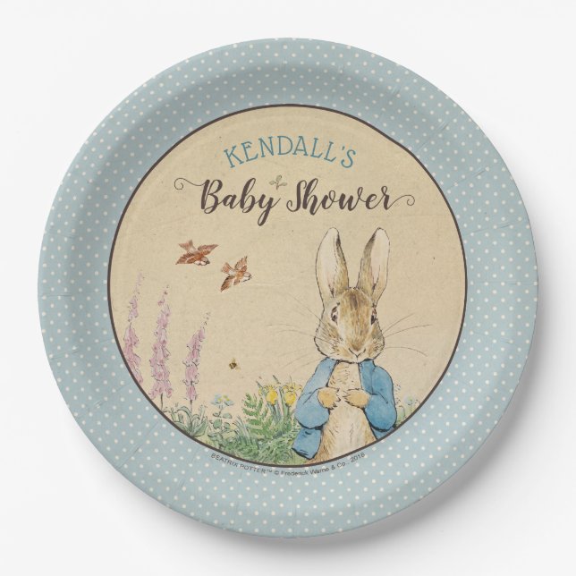 Assiettes En Carton Peter Rabbit | Baby shower garçon (Devant)
