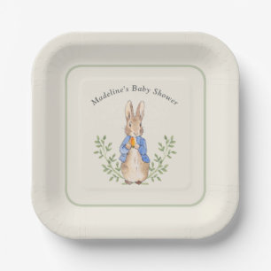 Assiettes En Carton Peter Rabbit Sage Green Baby shower Vintage