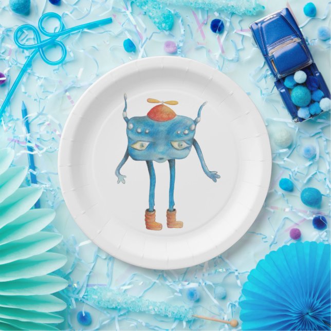 Assiettes En Carton Petit Alien Pi (Fête)