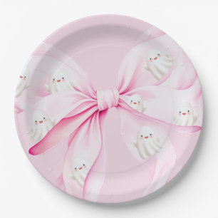 Assiettes En Carton Petit Baby shower Bow PINK