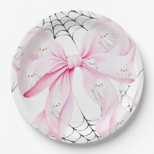 Assiettes En Carton Petit Baby shower Bow PINK