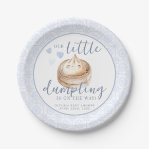 Assiettes En Carton Petit Baby shower d'aquarelle bleu Dumpling