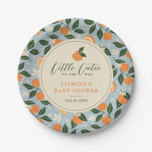 Assiettes En Carton Petit Baby shower de Citrus orange Cutie