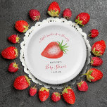Assiettes En Carton Petit Baby shower de fraises doux<br><div class="desc">Ces mignonnes plaques de papier fraise sont parfaites pour quiconque célèbre un baby shower cette année. Le design comprend une fraise aquarelle peinte à la main sur un simple arrière - plan blanc avec une formulation modèle facile à personnaliser. Les éléments correspondants se trouvent dans la collection.</div>