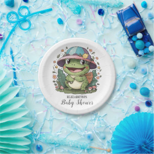 Assiettes En Carton Petit Baby shower de grenouille coloré