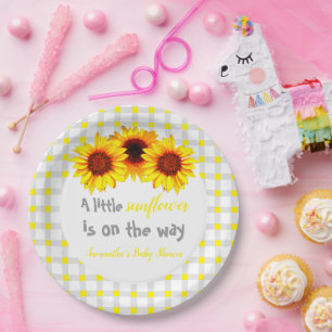 Assiettes En Carton Petit Baby shower de tournesol