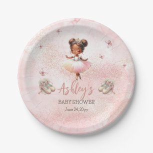 Assiettes En Carton Petit Baby shower fille Ballerina Tutu rose mignon
