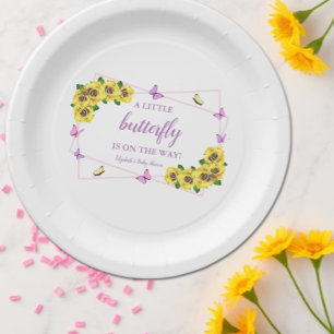 Assiettes En Carton Petit Baby shower papillon
