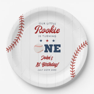 Assiettes En Carton Petit Baseball Rookie 1er Anniversaire
