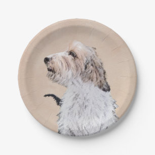 Assiettes En Carton Petit Basset Griffon Vendéen Peinture - Chien Art