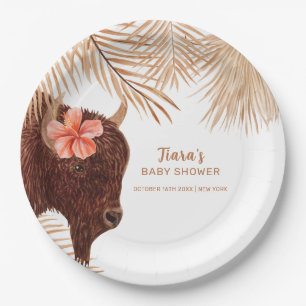 Assiettes En Carton Petit Boho Floral Saint-Vache Baby shower de fille