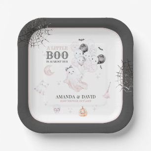 Assiettes En Carton Petit Boo Cute Ghost Halloween Baby Girl Douche