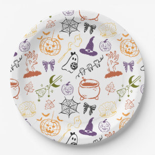 Assiettes En Carton Petit Boo Presque Dû Modèle de Baby Shower Spooky