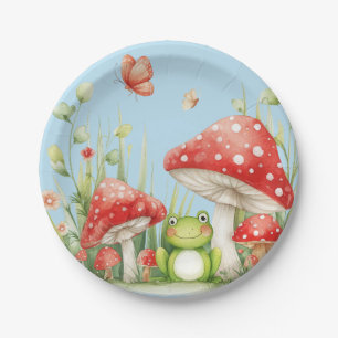Assiettes En Carton Petit champignon Toadstool Grenouille Baby shower