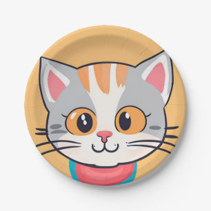 Assiettes En Carton Petit chat Kitten animaux de compagnie Anniversair