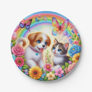 Assiettes En Carton Petit chiot/chiot/chaton