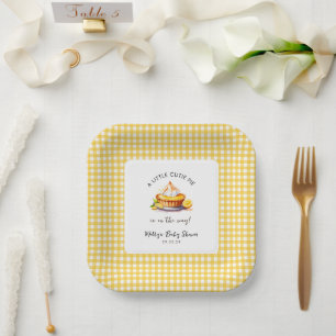Assiettes En Carton Petit citron à tarte En vichy Baby shower