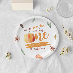 Assiettes En Carton Petit Citrouille Automne 1er Anniversaire