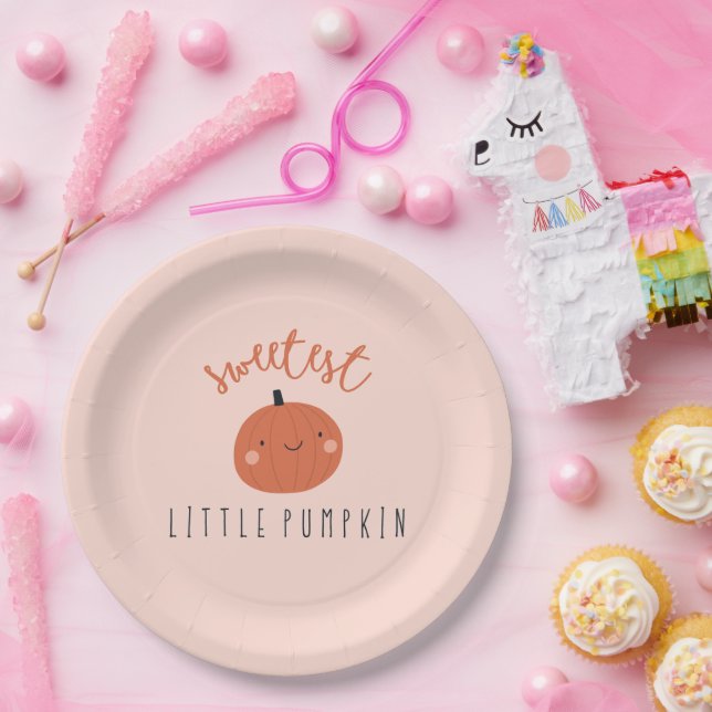 Assiettes En Carton petit citrouille mignon (Fête)