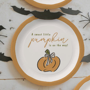 Assiettes En Carton Petit Citrouille Sucré En Chemin Mignonne Baby sho