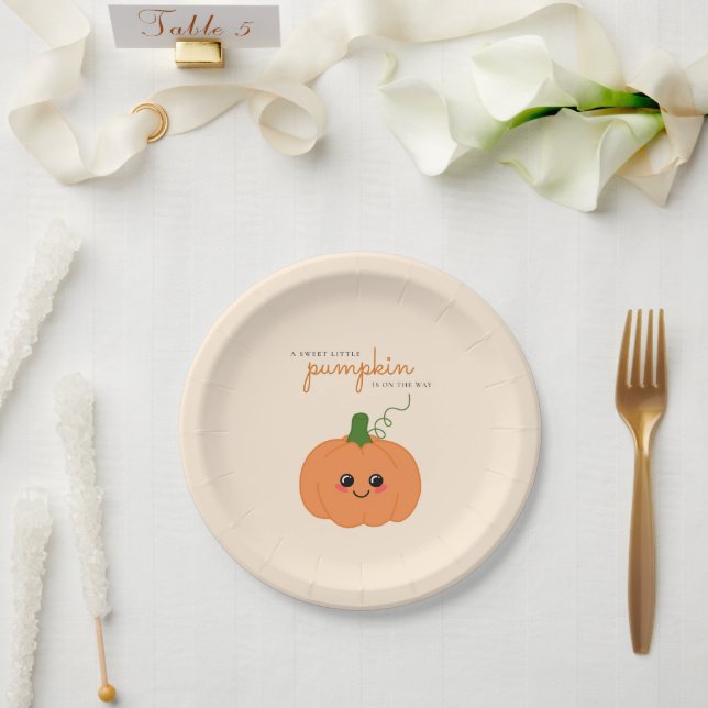 Assiettes En Carton Petit Citrouille Sur Le Chemin Baby shower Automne (Mariage)