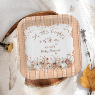 Assiettes En Carton Petit Citrouille sur le chemin Boho Baby shower Fl