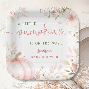Assiettes En Carton Petit Citrouille sur le chemin Girl Fall Baby show