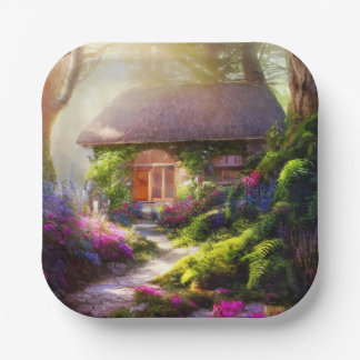 Assiettes En Carton Petit Cottage Fleur