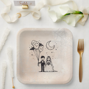 Assiettes En Carton Petit couple éffrayant