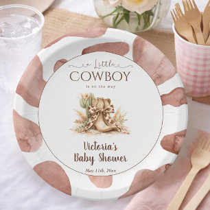 Assiettes En Carton Petit Cowboy Baby Shower Thème Vache Texas Garçon