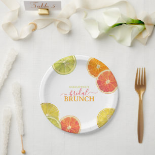 Assiettes En Carton Petit déjeuner de mariage Citrus Lemon Orange