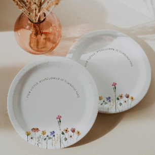 Assiettes En Carton Petit Fleur sauvage coloré qui tourne un anniversa