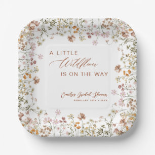 Assiettes En Carton Petit Fleur sauvage sur le chemin Baby shower