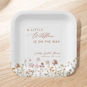 Assiettes En Carton Petit Fleur sauvage sur le chemin Baby shower