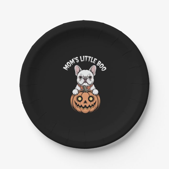 Assiettes En Carton Petit garçon de maman French Bulldog Hallowen (Devant)