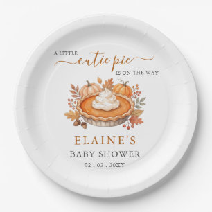 Assiettes En Carton Petit Gâteau Pumpkin Pie Fête de Bébé d'Automne