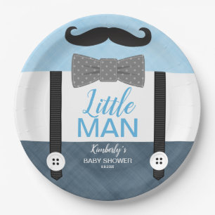 Assiettes En Carton petit homme arc cravate bébé bleu marine baby sh
