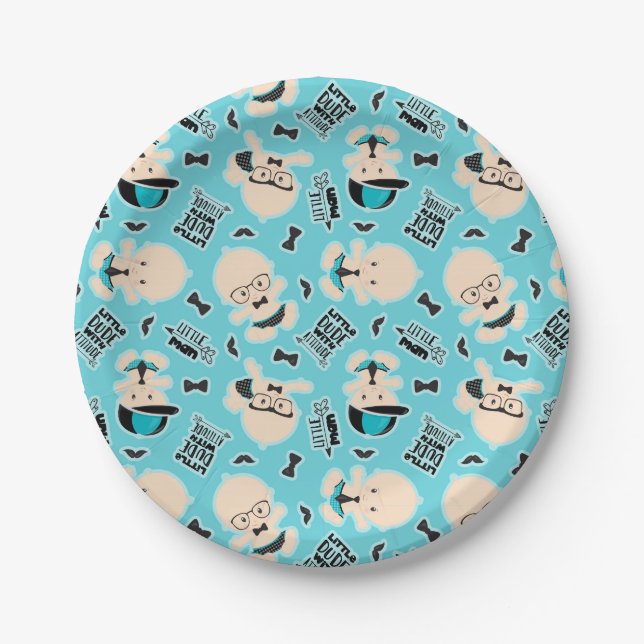 Assiettes En Carton Petit homme mec fête mot d'art plaque (Devant)