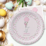 Assiettes En Carton Petit lapin et Balloon rose Baby shower fille<br><div class="desc">Plaque de papier de Baby shower de lapin et de ballon - ou customiser le libellé pour votre bébé saupoudrer,  le sexe révéler etc. Le design comporte des bordures de fleurs de gribouillis roses avec un mignon lapin tenant un ballon rose et un petit bouquet de fleurs.</div>