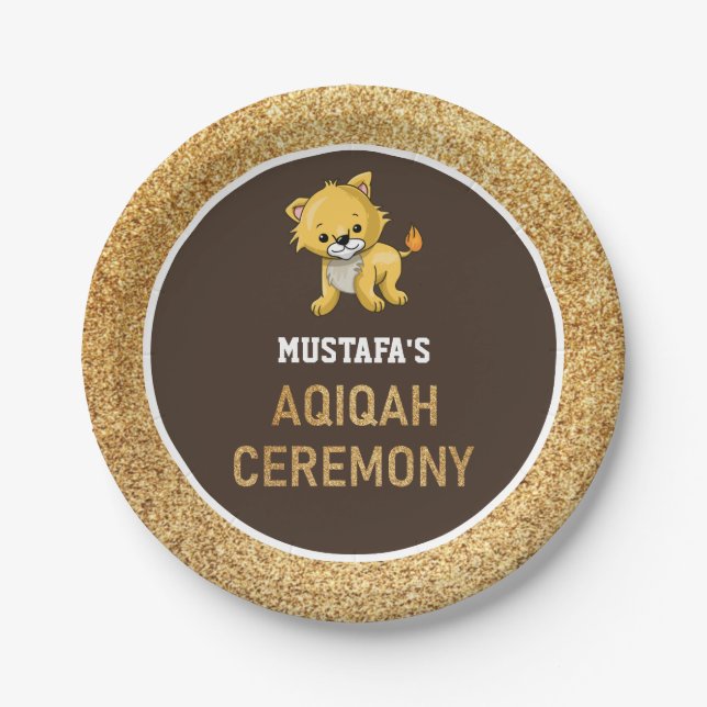 Assiettes En Carton Petit Lion Aqiqah (Devant)
