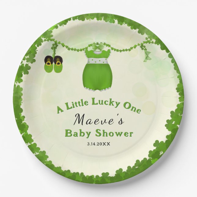 Assiettes En Carton Petit Lucky Un Shamrock Baby Girl tenue (Devant)