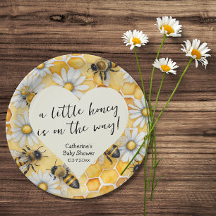 Assiettes En Carton Petit Miel Bee Comb Daisy Baby shower de printemps
