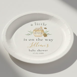 Assiettes En Carton Petit Miel En Route Bienvenue à la Baby Shower de 