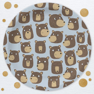Assiettes En Carton Petit Motif de l'ours en peluche