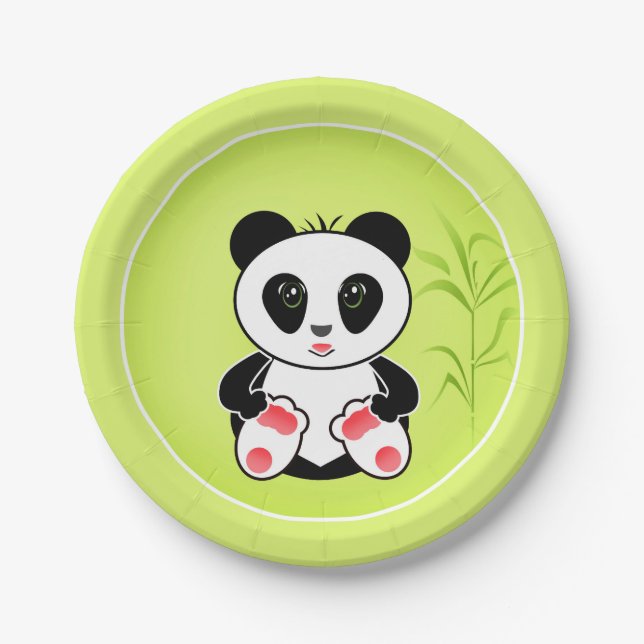 Assiettes En Carton Petit Panda (Devant)